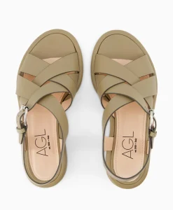 Agl Sandaal Zonder Hak Alison Multi Khaki