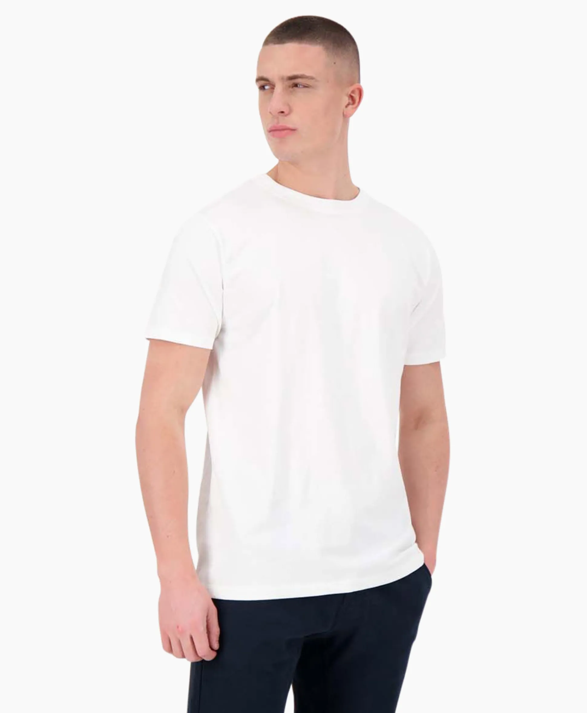Airforce T-Shirt Korte Mouw Garment Dyed Wit
