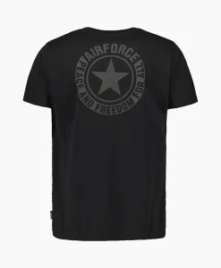 Airforce T-Shirt Wording/Logo Zwart