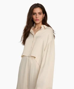 Alix The Label Blouse Woven Kimono Sleeve Ecru
