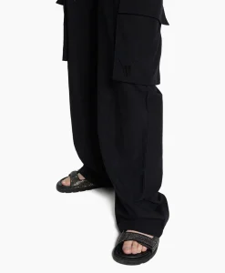 Alix The Label Cargobroek Woven Linen Cargo Zwart