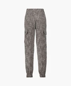 Alix The Label Cargobroek Woven Boucle Cargo Zwart