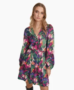 Alix The Label Mini Jurk Woven Camouflage Flower Zwart