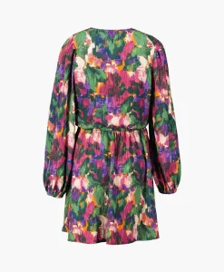 Alix The Label Mini Jurk Woven Camouflage Flower Zwart
