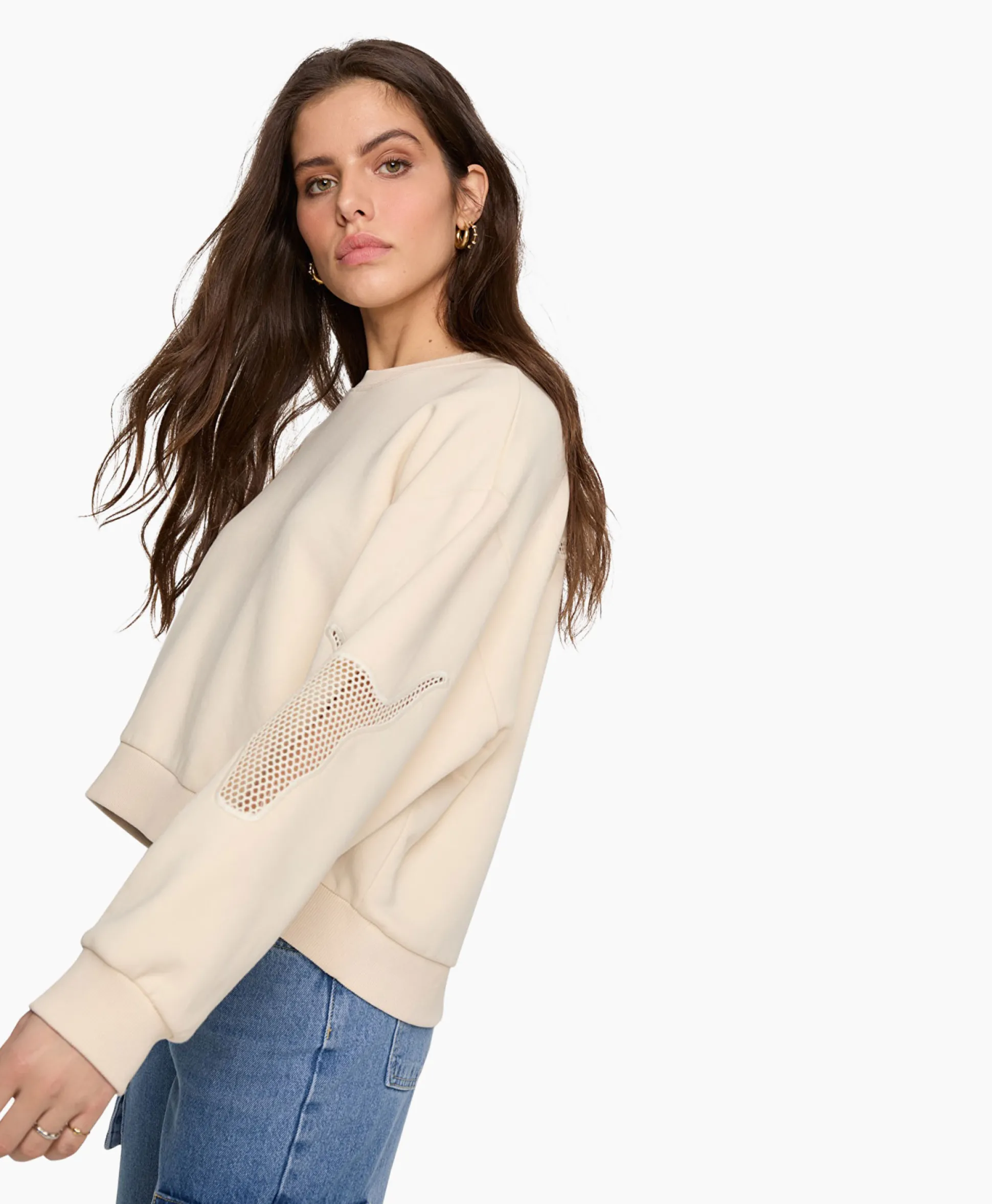 Alix The Label Pullover Knitted Mesh Ecru