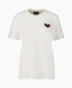 Alix The Label T-Shirt Korte Mouw Knitted Alix Heart Off White