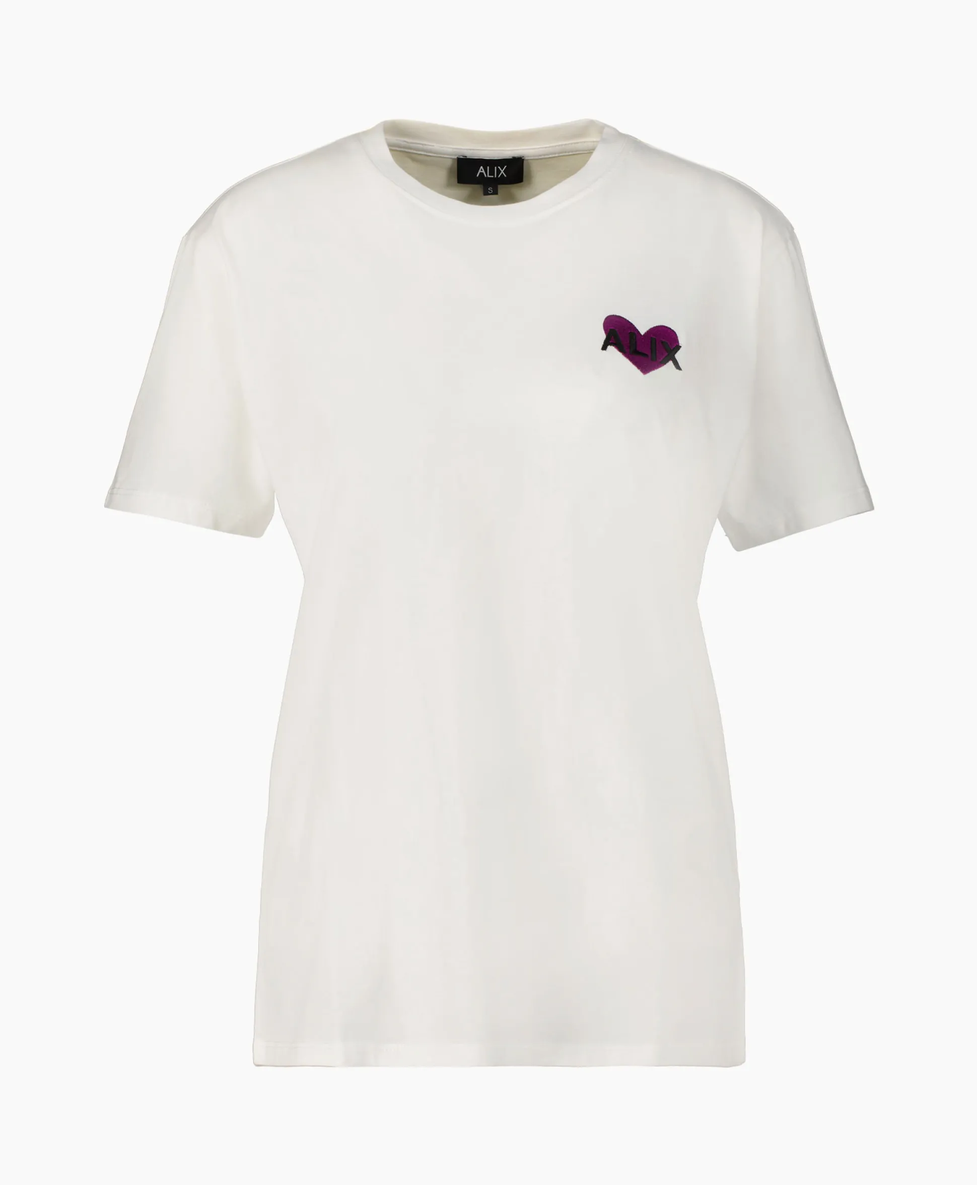 Alix The Label T-Shirt Korte Mouw Knitted Alix Heart Off White