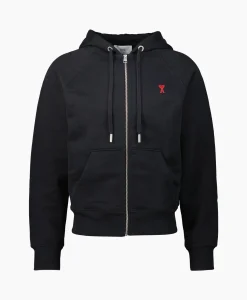 Ami Paris Hoodie Adc Zipped Zwart