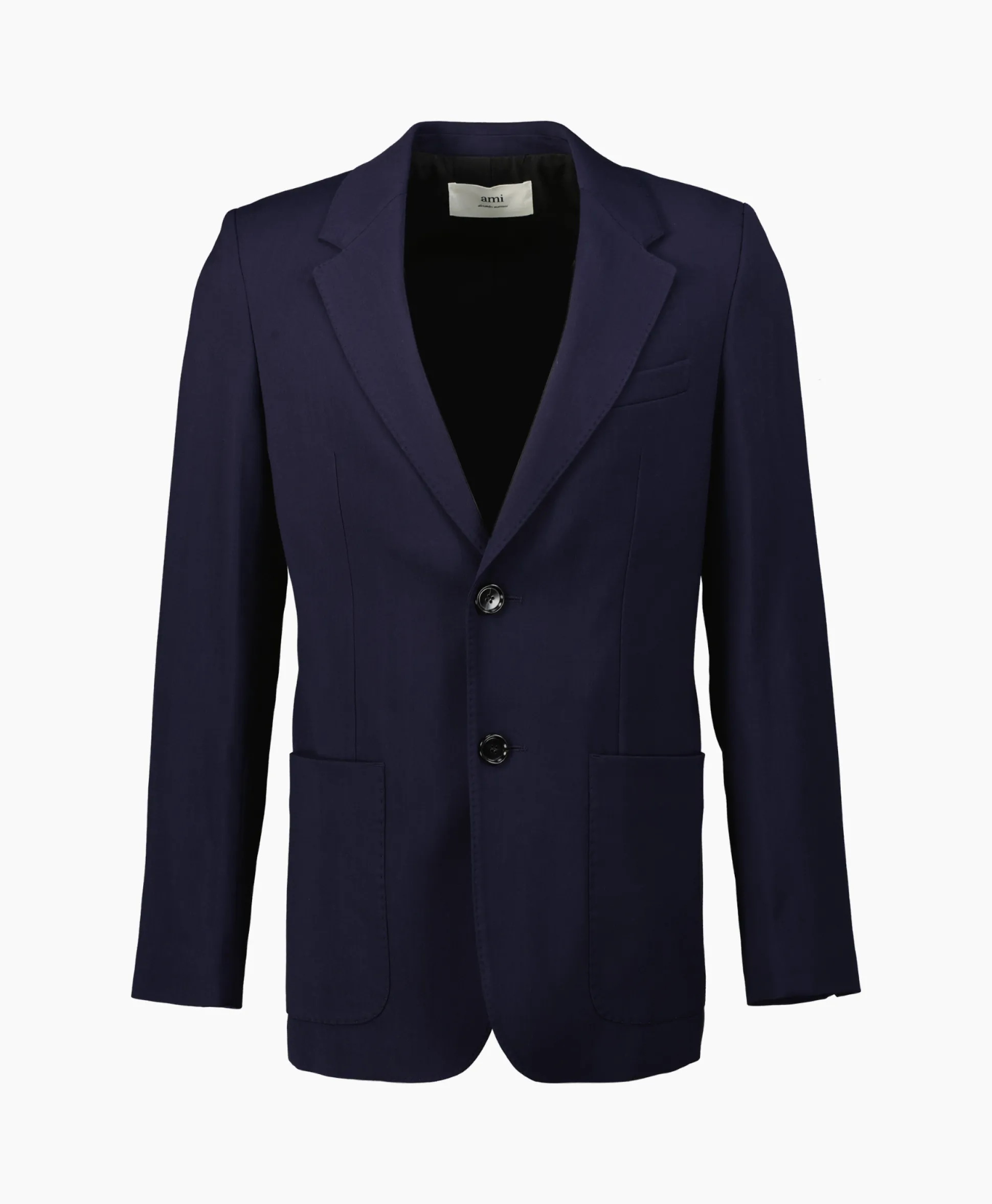 Ami Paris Jack Two Buttons Wool Viscose Twill Donker Blauw