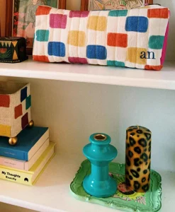 Anna+Nina Kaars Small Leopard Print Pillar Candle Bruin