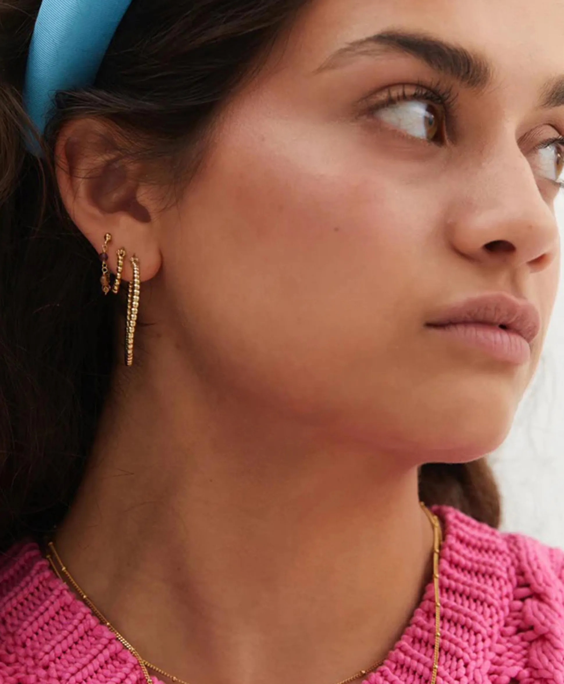Anna+Nina Oorbellen Solstice Ring Earrings Silver Goldplated Goud