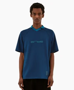 Arte Antwerp T-Shirt Korte Mouw Sport Fleece Arte Chest Contras Donker Blauw