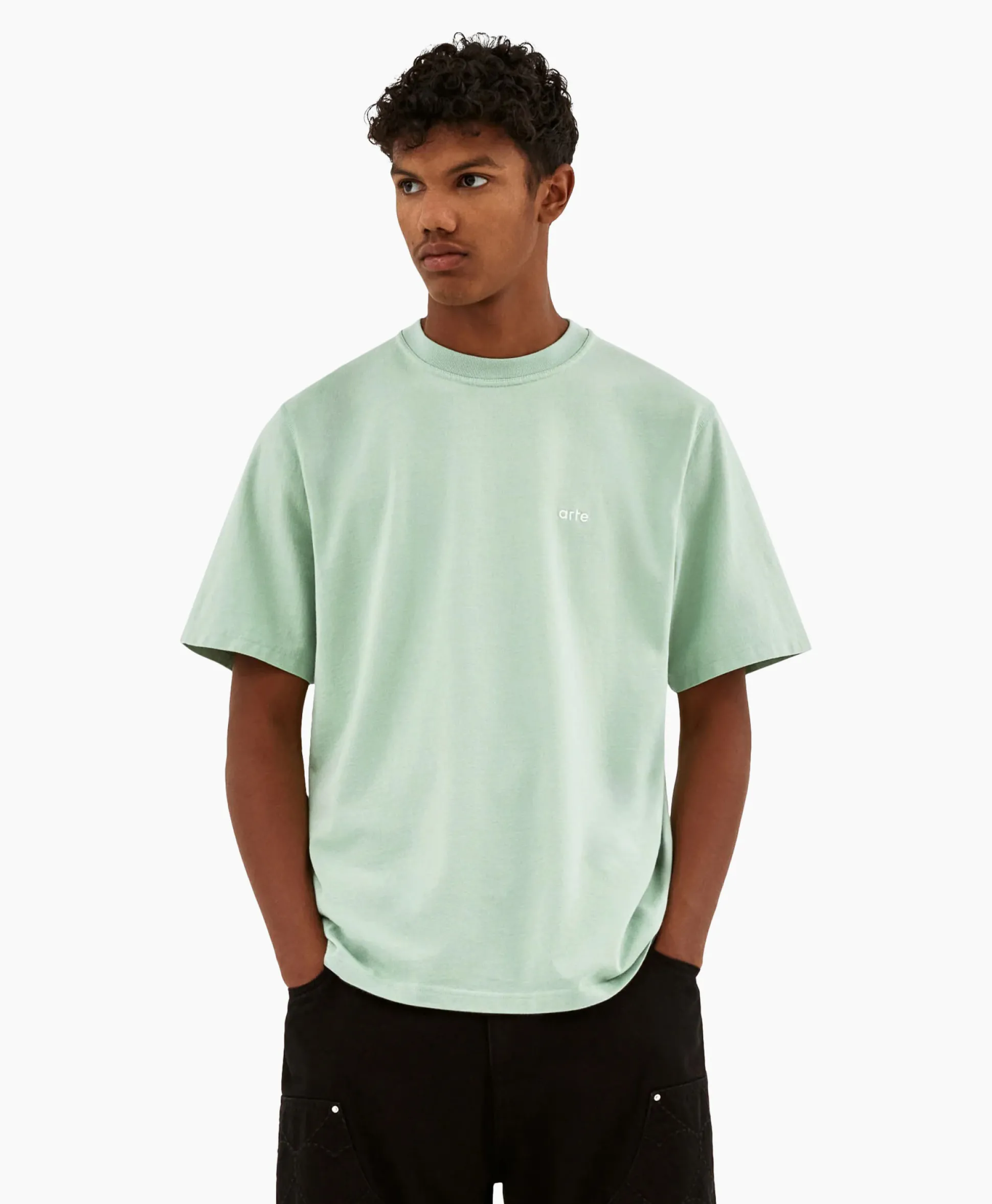 Arte Antwerp T-Shirt Korte Mouw Circle Runner Back Print Groen