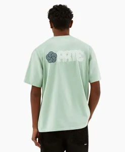 Arte Antwerp T-Shirt Korte Mouw Circle Flower Back Front Print Groen