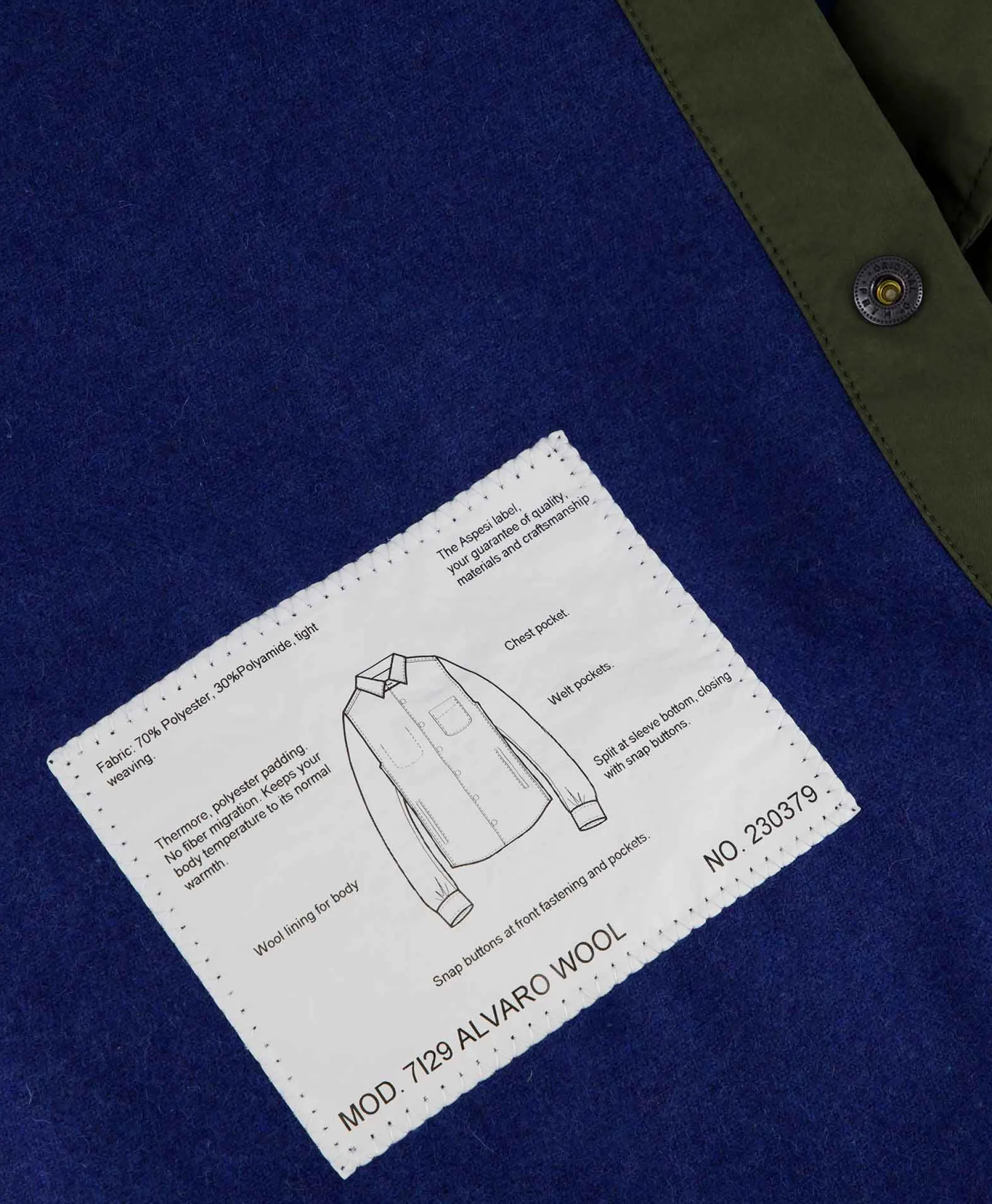 Aspesi Overhemd Camicia Alvaro Wool Donker Groen