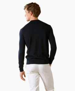 Aurelien Aurelien Pullover Rib Zip Polos Ls Donker Blauw