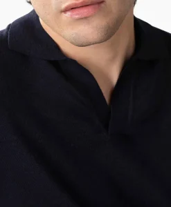 Aurelien Aurelien Pullover Buttonless Polo L Donker Blauw