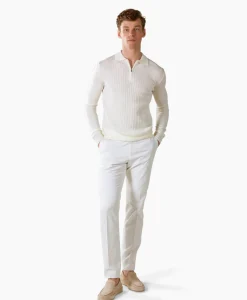 Aurelien Aurelien Pullover Rib Zip Polos Ls Ivoor / Naturel