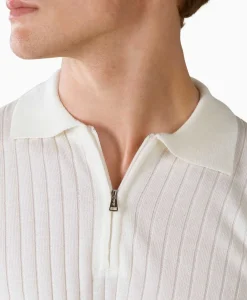 Aurelien Aurelien Pullover Rib Zip Polos Ls Ivoor / Naturel
