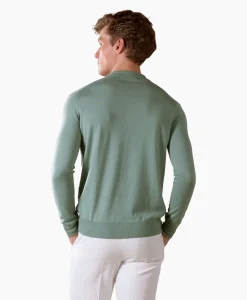 Aurelien Aurelien Pullover Rib Zip Polos Ls Licht Groen