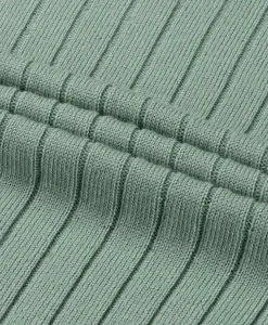 Aurelien Aurelien Pullover Rib Zip Polos Ls Licht Groen