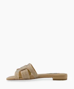Bibi Lou Sandaal Zonder Hak Strass Beige