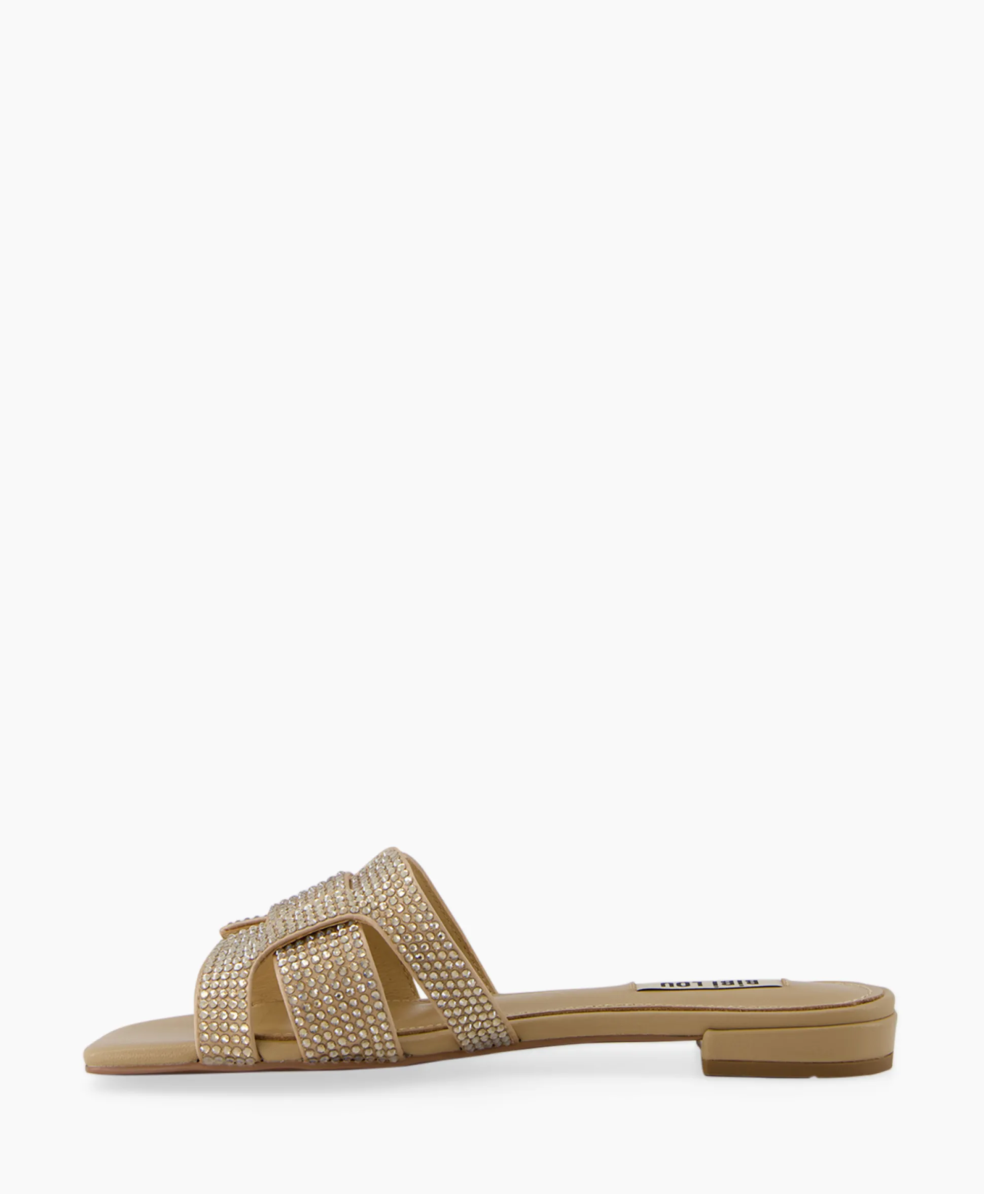 Bibi Lou Sandaal Zonder Hak Strass Beige