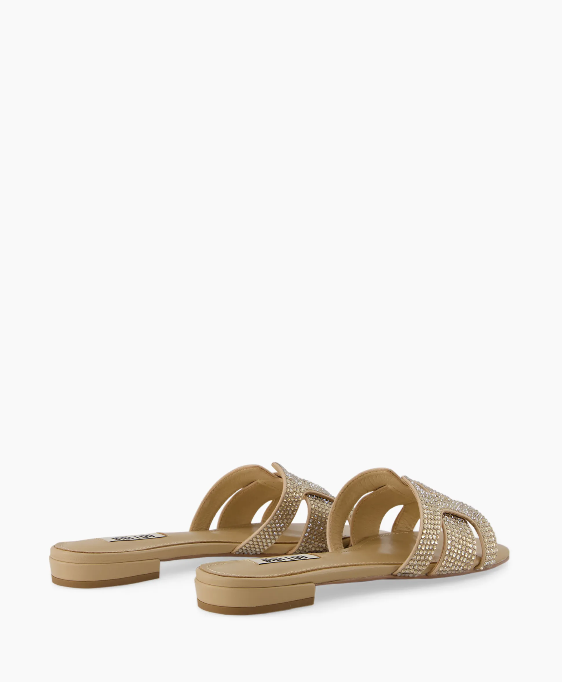 Bibi Lou Sandaal Zonder Hak Strass Beige