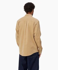 Carhartt Wip Overhemd L/S Madison Fine Cord Beige