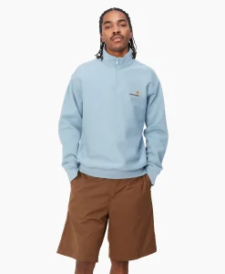 Carhartt Wip Sweater Half Zip American Script Blauw