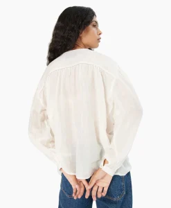 Chufy Blouse Bamboo Embroidered Blauw