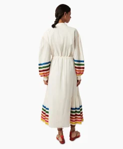 Chufy Maxi Jurk Lena Embroidered Off White