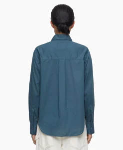 Closed Blouse Fitted Blauw