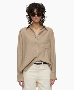 Closed Blouse Shirt With Pocket Grijs