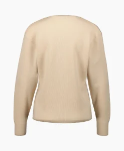 Closed Pullover Crew Neck Henley Beige