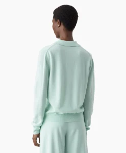 Closed Pullover Polo Longsleeve Groen