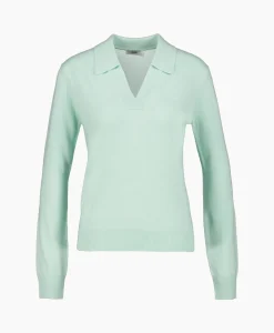 Closed Pullover Polo Longsleeve Groen