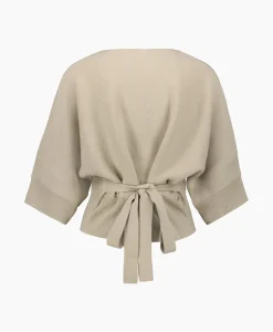 Closed Pullover Short Sleeve Wrap Grijs