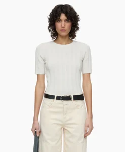 Closed Top Crew Neck Short Sleeve Ecru