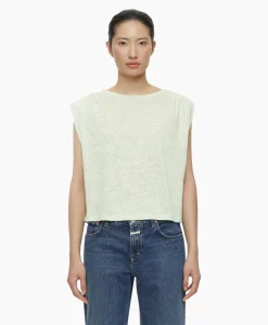 Closed Top Pleated Sleeveless Licht Groen