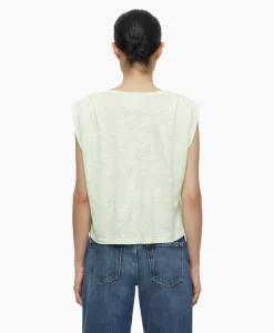 Closed Top Pleated Sleeveless Licht Groen