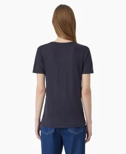 Closed T-Shirt Korte Mouw V-Neck Blauw