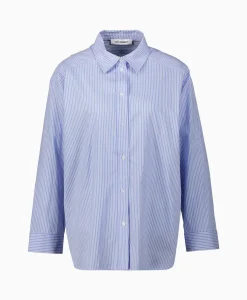 Co'Couture Blouse Double Cuff Stripe Licht Blauw