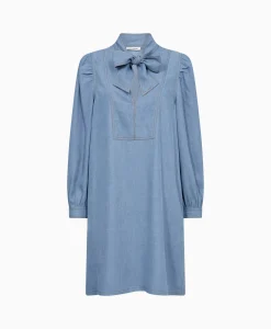 Co'Couture Mini Jurk Titus Denim Bow Blauw