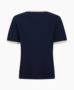 Co'Couture T-Shirt Korte Mouw Edge Donker Blauw