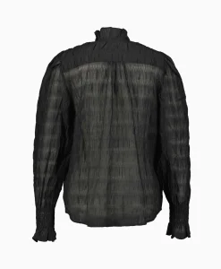 Co'Couture T-Shirt Korte Mouw Structurecc Line Frill Zwart