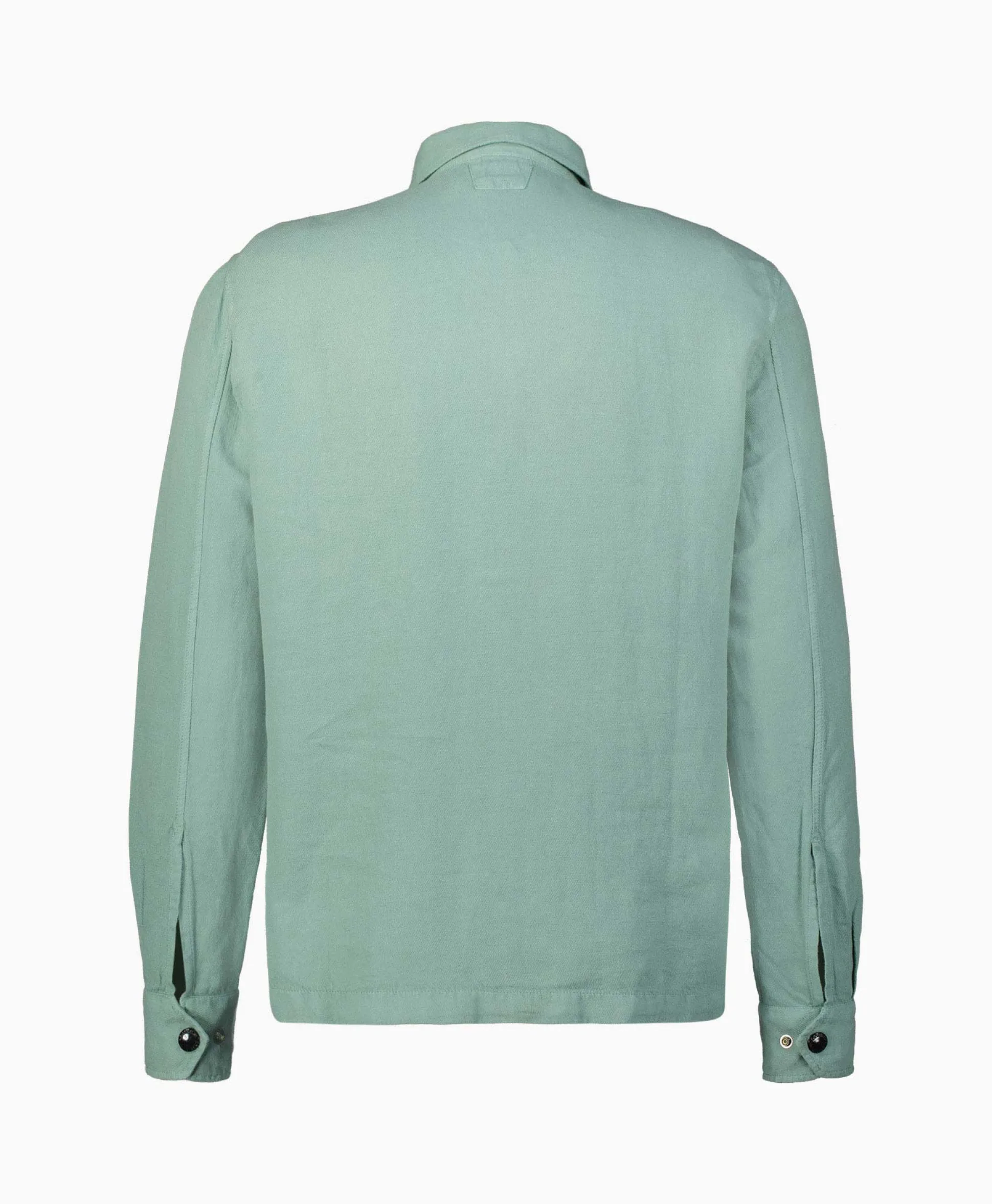 Cp Company Overshirt Broken Linen Cotton Groen