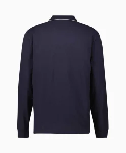 Cp Company Polo Stretch Piquet Regular Long Sleeve Donker Blauw