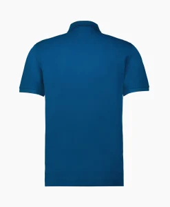 Cp Company Polo Stretch Piquet Striped Collar Blauw