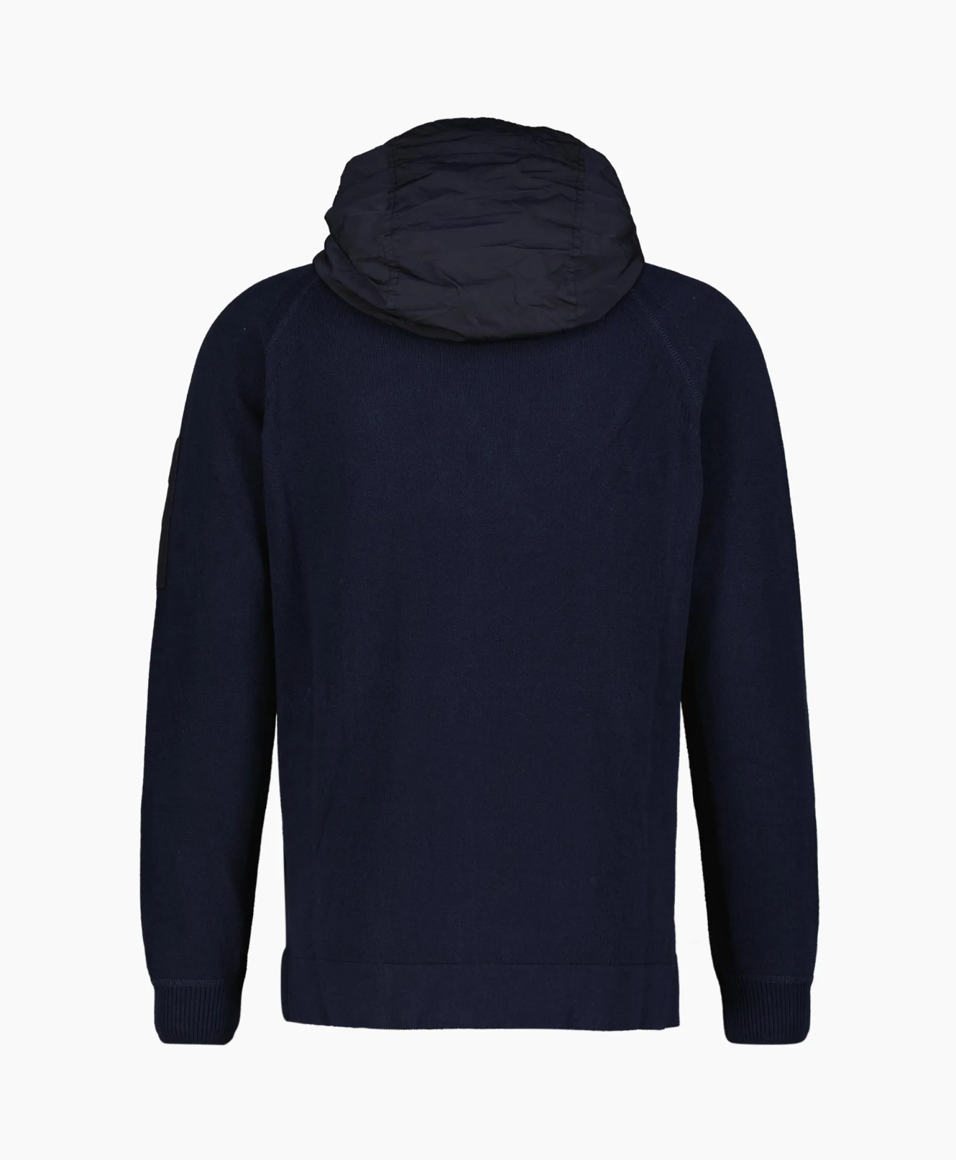 Cp Company Vest Cotton Mixed Hooded Knit Donker Blauw